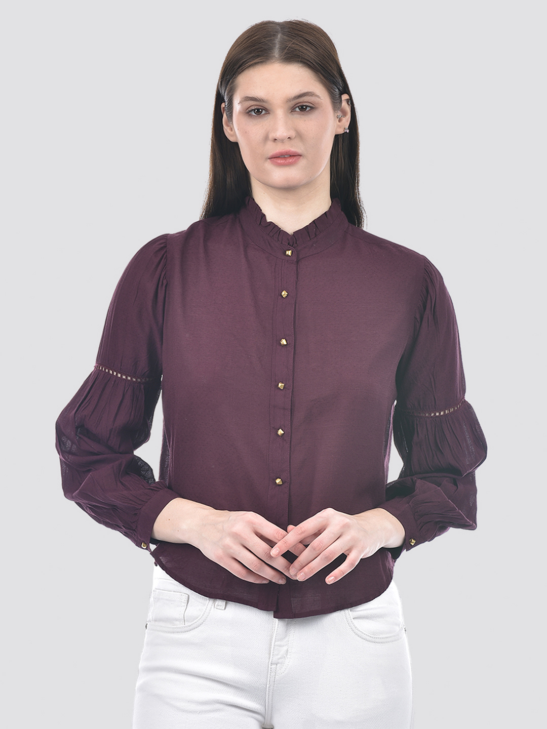 Numero Uno Women Band Collar Regular Fit Shirt